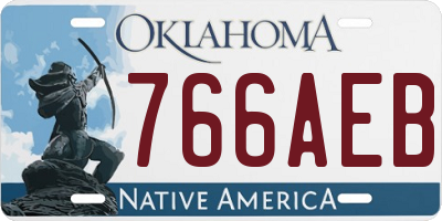 OK license plate 766AEB