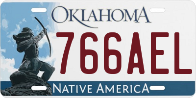 OK license plate 766AEL
