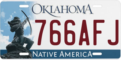OK license plate 766AFJ