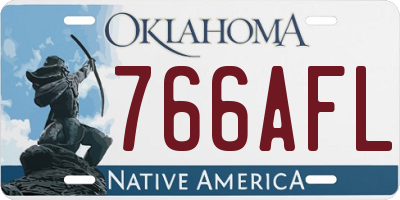 OK license plate 766AFL