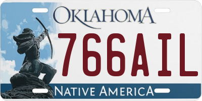 OK license plate 766AIL