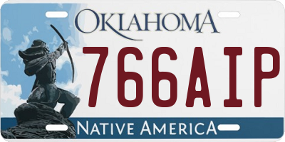 OK license plate 766AIP