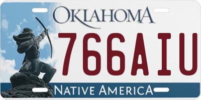 OK license plate 766AIU