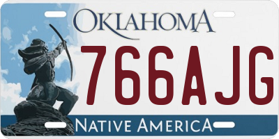 OK license plate 766AJG