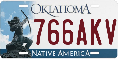 OK license plate 766AKV