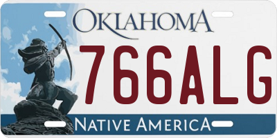 OK license plate 766ALG