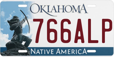 OK license plate 766ALP