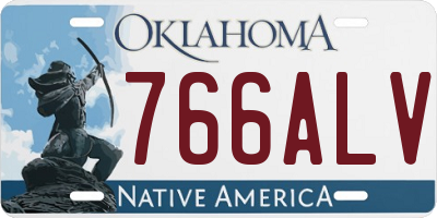 OK license plate 766ALV