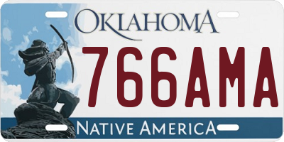 OK license plate 766AMA