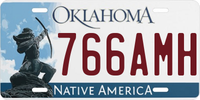OK license plate 766AMH