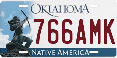 OK license plate 766AMK