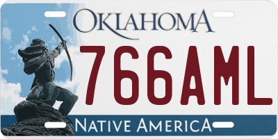 OK license plate 766AML