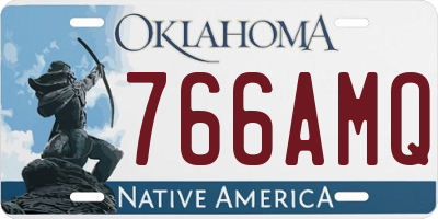OK license plate 766AMQ