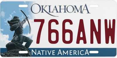 OK license plate 766ANW