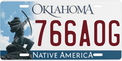 OK license plate 766AOG