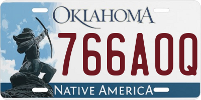 OK license plate 766AOQ