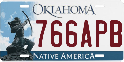 OK license plate 766APB