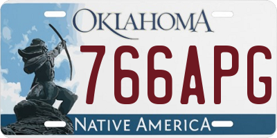 OK license plate 766APG