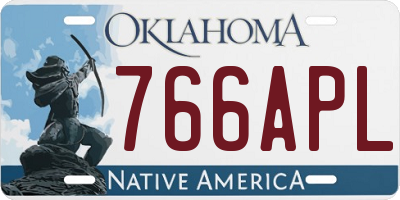 OK license plate 766APL