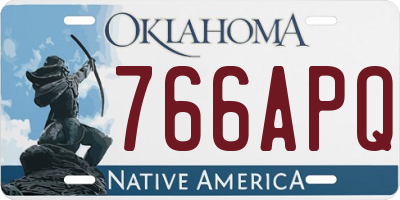 OK license plate 766APQ