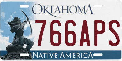 OK license plate 766APS