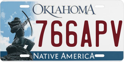 OK license plate 766APV