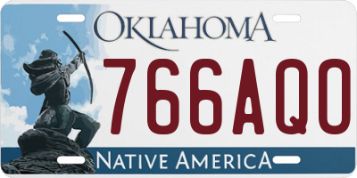OK license plate 766AQO