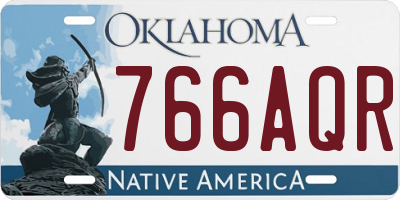 OK license plate 766AQR