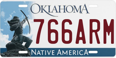 OK license plate 766ARM