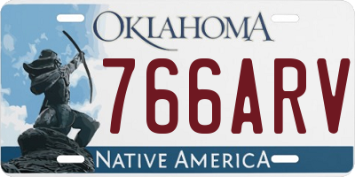 OK license plate 766ARV