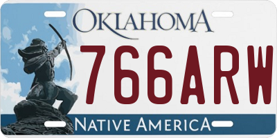 OK license plate 766ARW