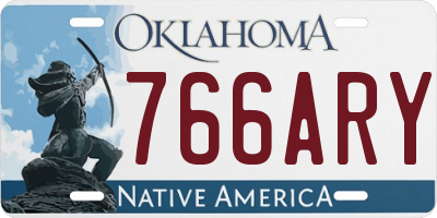 OK license plate 766ARY