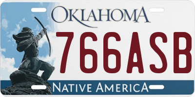 OK license plate 766ASB