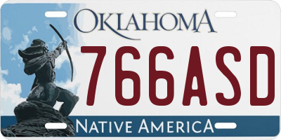 OK license plate 766ASD