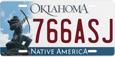 OK license plate 766ASJ