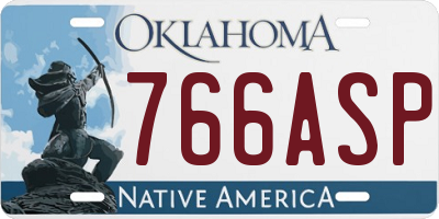 OK license plate 766ASP