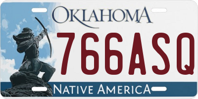 OK license plate 766ASQ