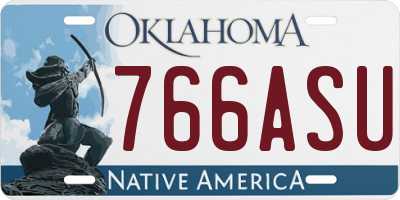 OK license plate 766ASU