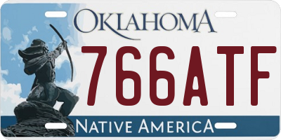 OK license plate 766ATF
