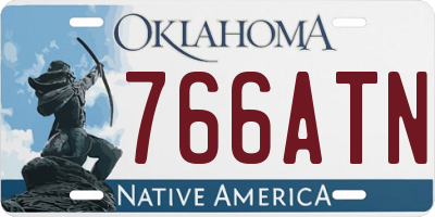 OK license plate 766ATN