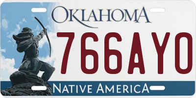 OK license plate 766AYO