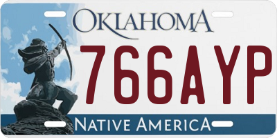 OK license plate 766AYP