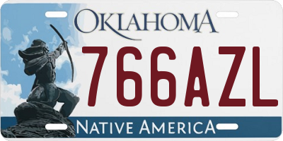 OK license plate 766AZL