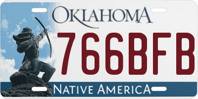 OK license plate 766BFB