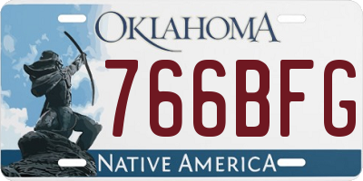 OK license plate 766BFG