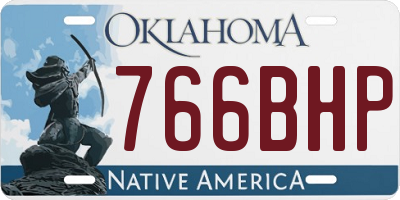 OK license plate 766BHP