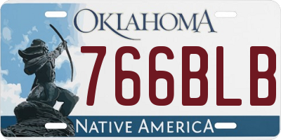 OK license plate 766BLB