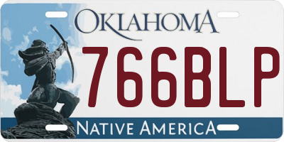 OK license plate 766BLP