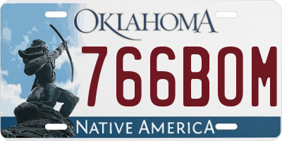 OK license plate 766BOM