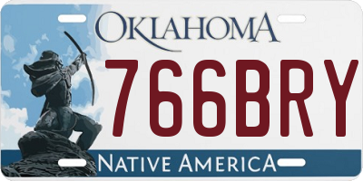 OK license plate 766BRY